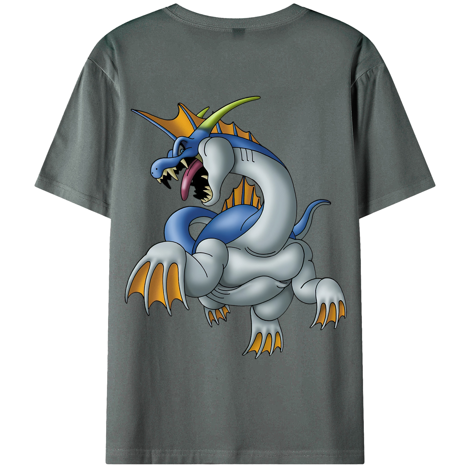 （画像用） ドラゴンクエスト Doragon Kuesuto Dragon Quest 綿100％ メンズ半袖Tシャツ（バックプリント） 通気性